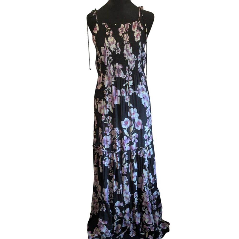 Free People Intimately Garden Party Floral Smocked Tiered Maxi Dress, Size Large